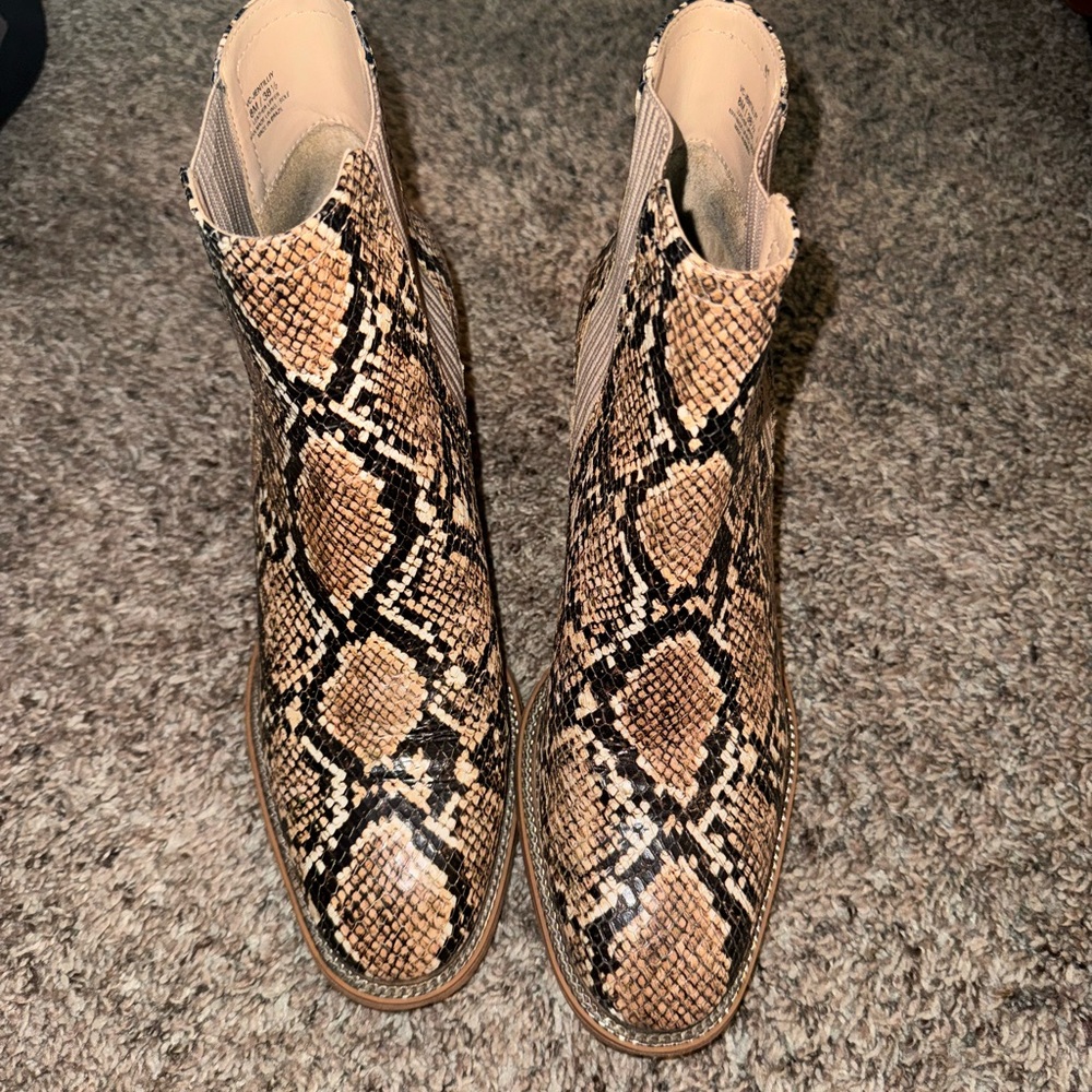 Vince Camuto snakeskin booties